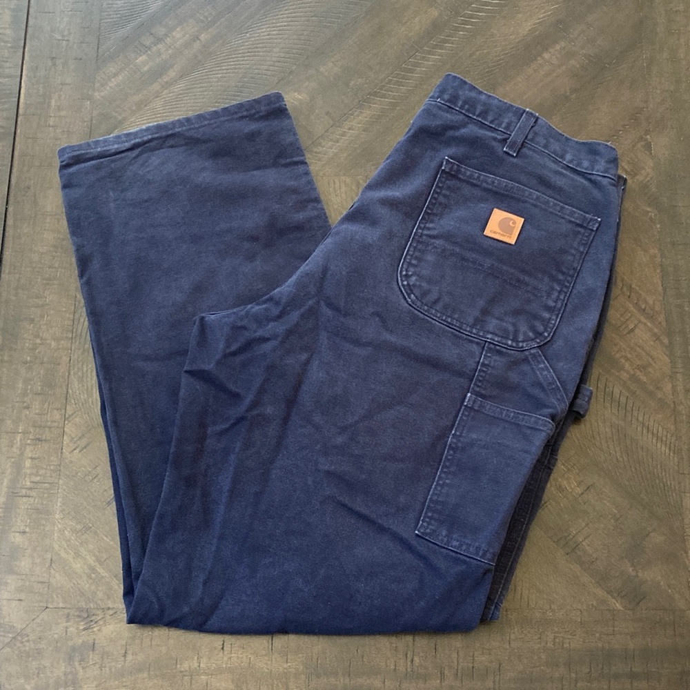 Carhartt Men's Dark Blue Carpenter Cargo Pants